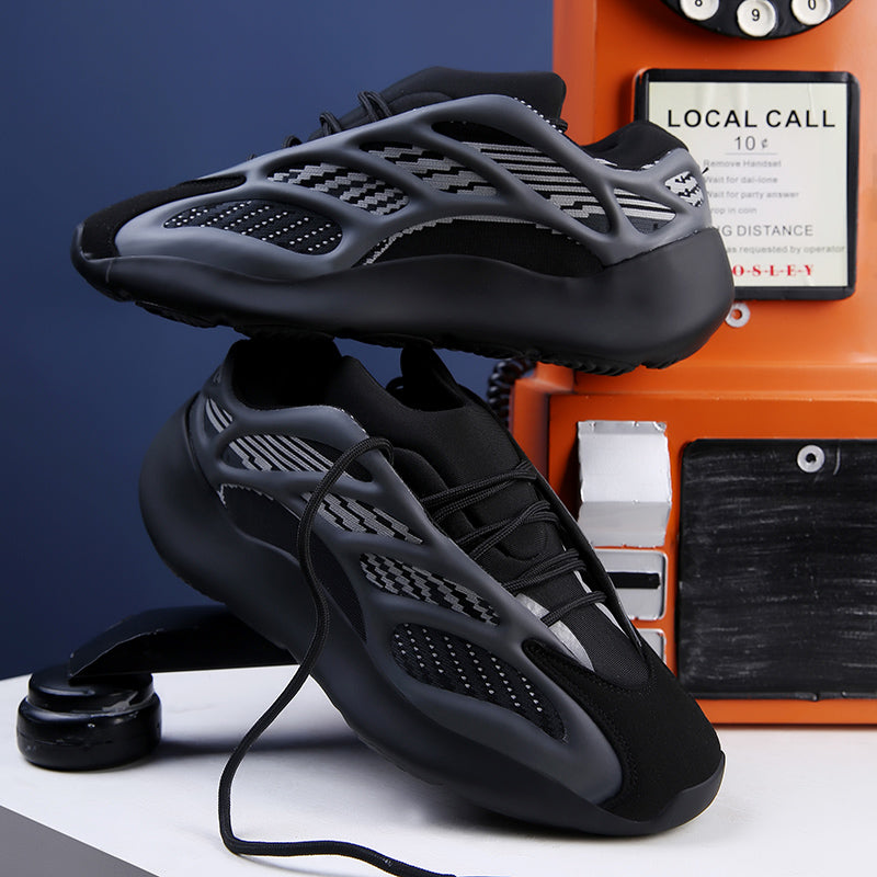 Atmungsaktive Strick-Laufschuhe für Herren, bequeme Schnür-Sneaker mit Stoßdämpfung für Outdoor-Aktivitäten für Herren | 700V3