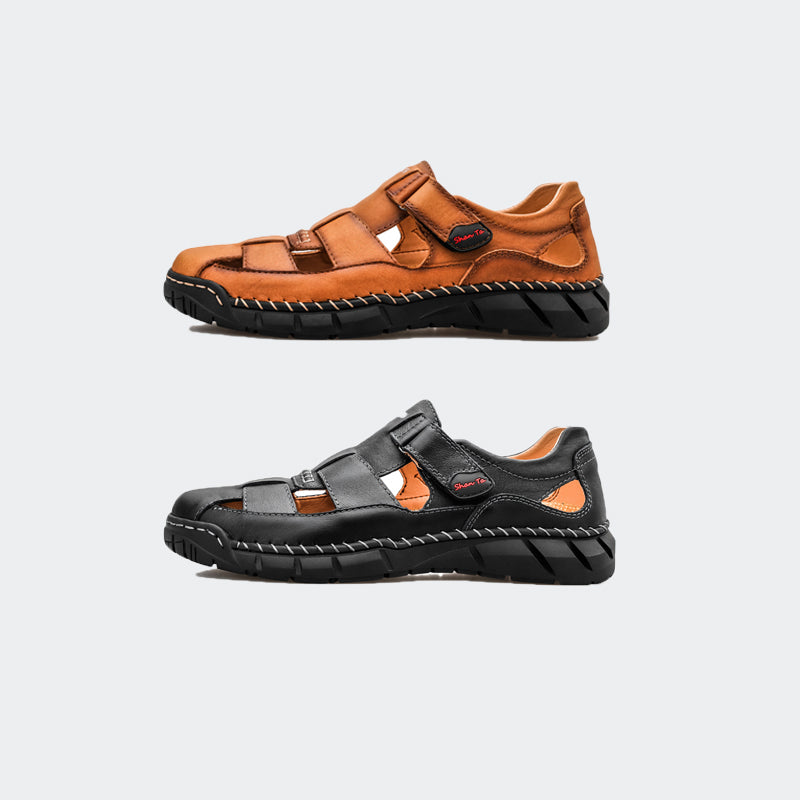 Herren-Sportsandalen aus Leder mit geschlossener Zehenpartie -71712