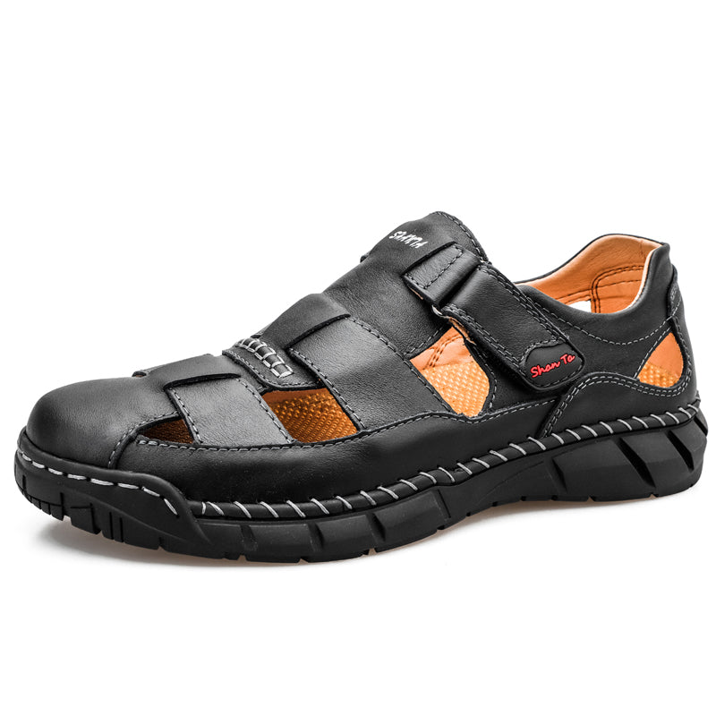 Herren-Sportsandalen aus Leder mit geschlossener Zehenpartie -71712