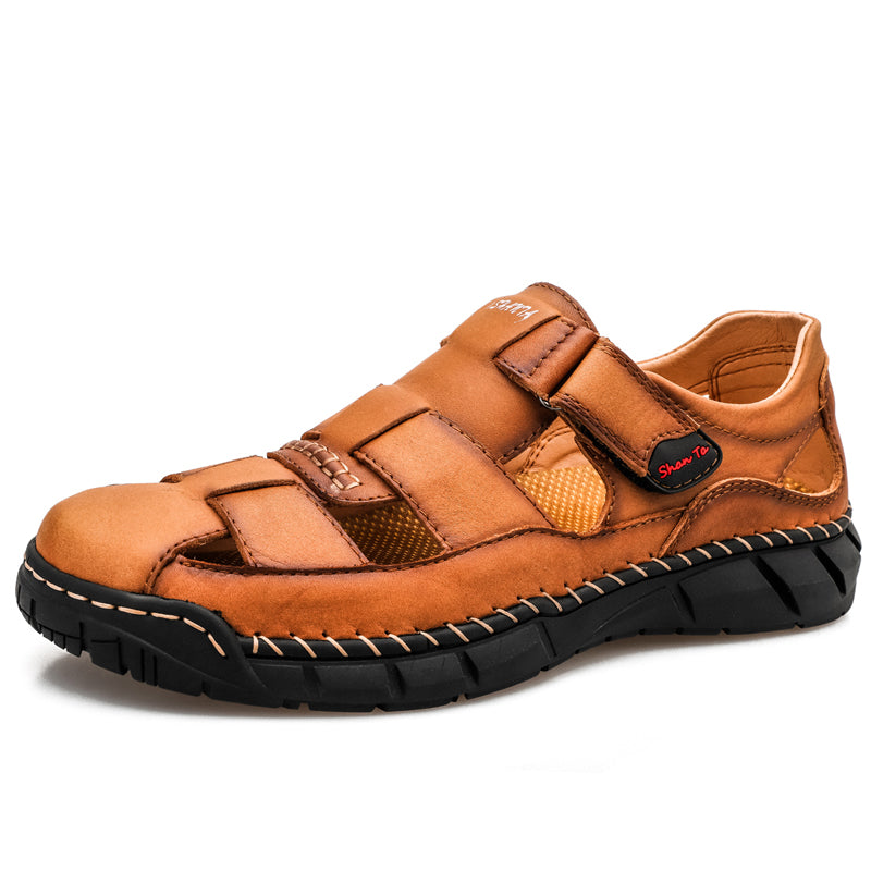 Herren-Sportsandalen aus Leder mit geschlossener Zehenpartie -71712