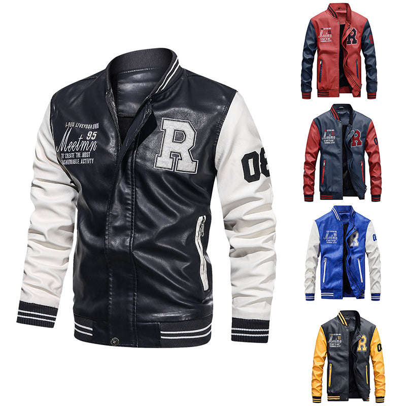 Mens Varsity College Jacket Baseball Bomber Jacket Vintage Sweatshirt  | 7701