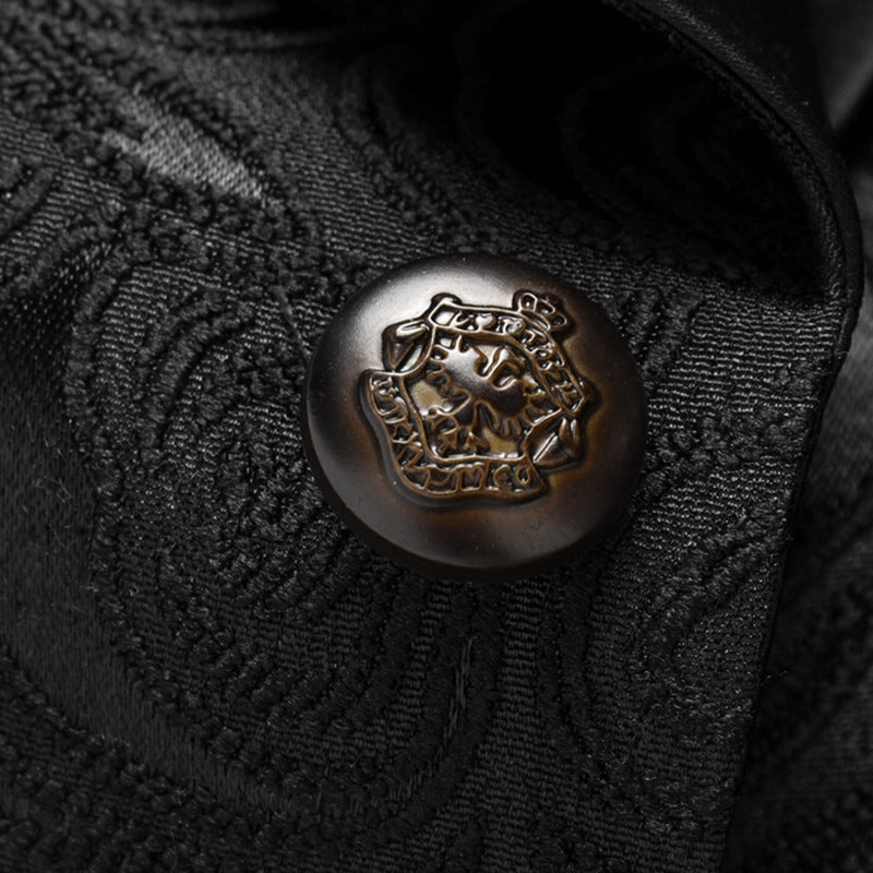 Herren-Smokingjacke mit schwarzem Blumenmuster und Paisley-Schalrevers, Blazer für Abendessen, Abschlussball, Hochzeit | 8660-700 