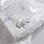 Herren-Smokingjacke mit schwarzem Blumenmuster und Paisley-Schalrevers, Blazer für Abendessen, Abschlussball, Hochzeit | 8660-700 