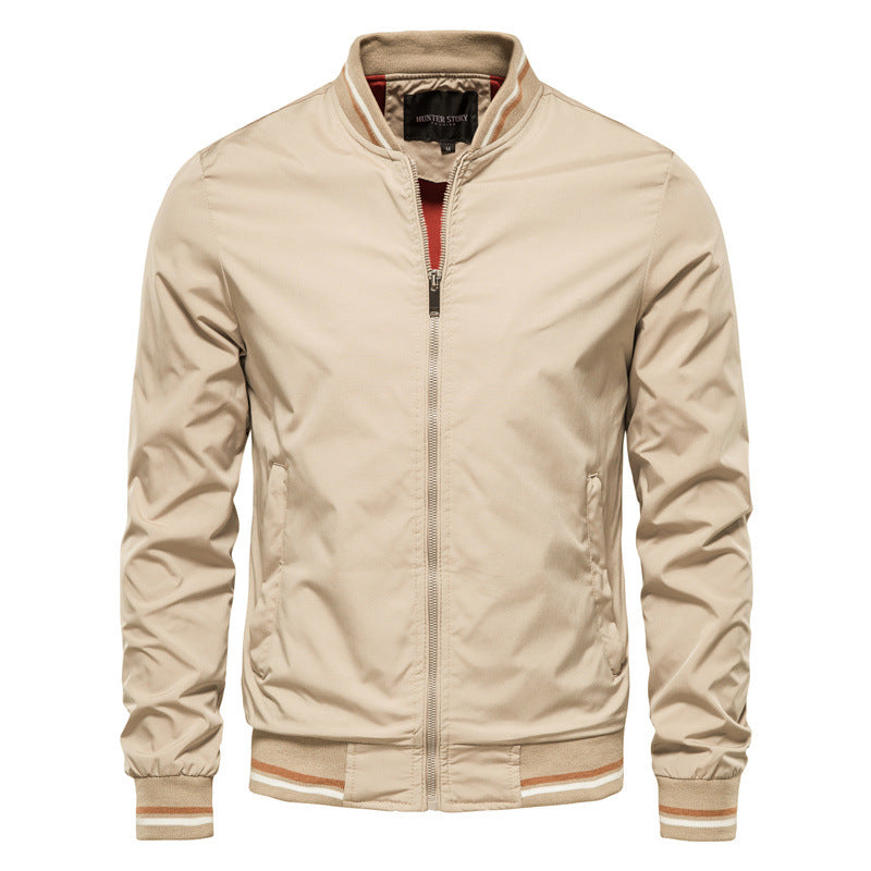 Herren Bomberjacken Frühling Herbst Full Zip Active Coat Outwear-8831