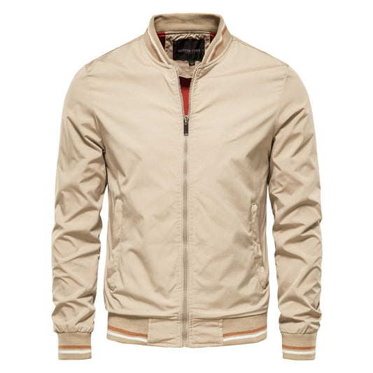 Vestes aviateur pour hommes Printemps Automne Manteau actif à fermeture éclair complète Vêtements d'extérieur-8831