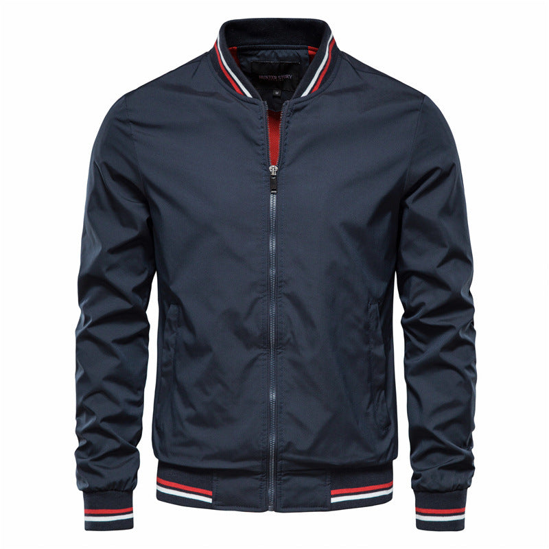 Herren Bomberjacken Frühling Herbst Full Zip Active Coat Outwear-8831