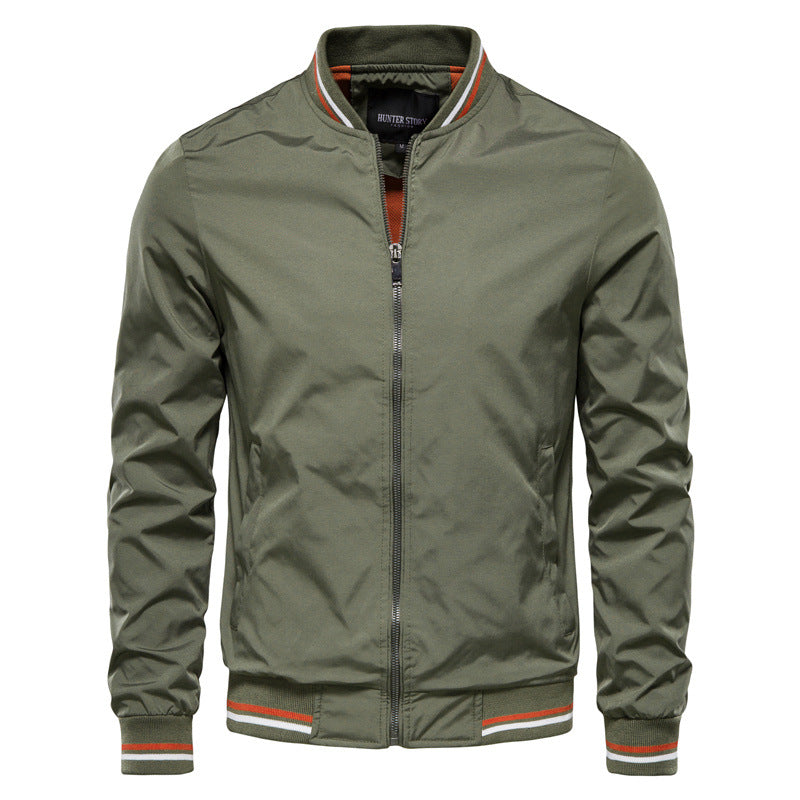 Herren Bomberjacken Frühling Herbst Full Zip Active Coat Outwear-8831
