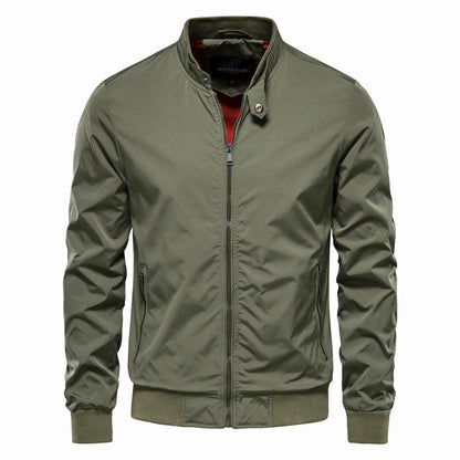 Veste coupe-vent zippée à col montant pour homme Casual-8836