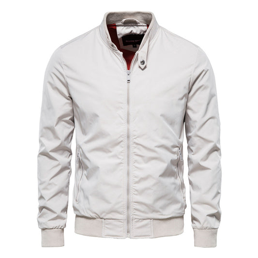 Veste coupe-vent zippée à col montant pour homme Casual-8836