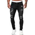 Herren Jeans mit zerrissenen Taschen und Destroyed-Effekten, konisch zulaufendes Bein-8846