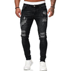 Herren Jeans mit zerrissenen Taschen und Destroyed-Effekten, konisch zulaufendes Bein-8846