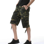 Herren Cargo-Shorts aus Baumwolle mit entspannter Passform, Camouflage-Muster, A083
