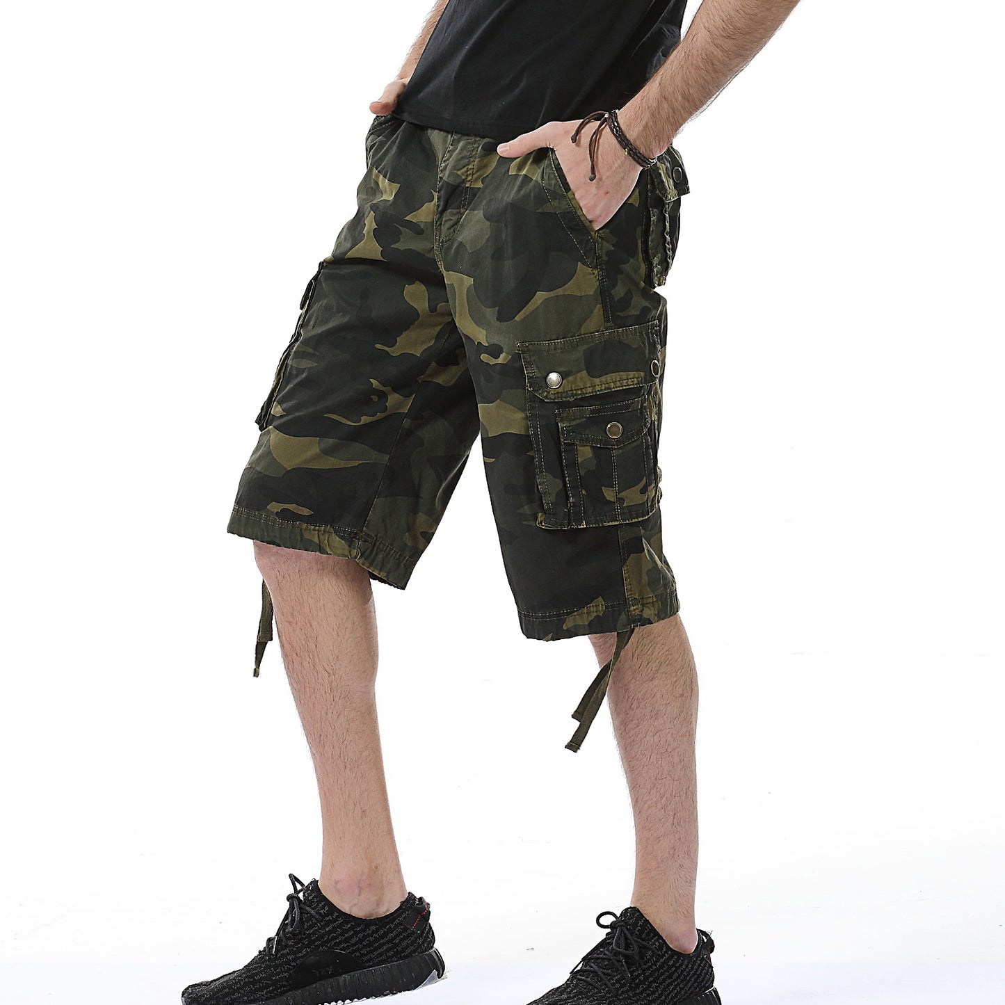 Short cargo camouflage coupe décontractée en coton pour homme - A083