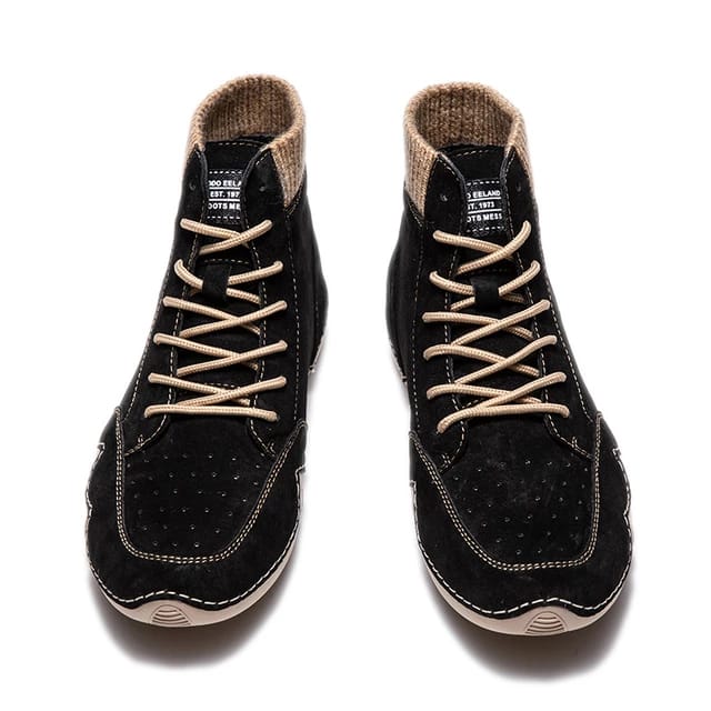 Herren Handgenähte Casual Schnürstiefeletten Fahrschuhe-20303