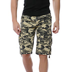Herren-Cargo-Shorts aus Baumwolle mit Camouflage-Muster und mehreren Taschen-956