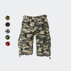 Herren-Cargo-Shorts aus Baumwolle mit Camouflage-Muster und mehreren Taschen-956
