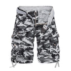 Herren-Cargo-Shorts aus Baumwolle mit Camouflage-Muster und mehreren Taschen-956