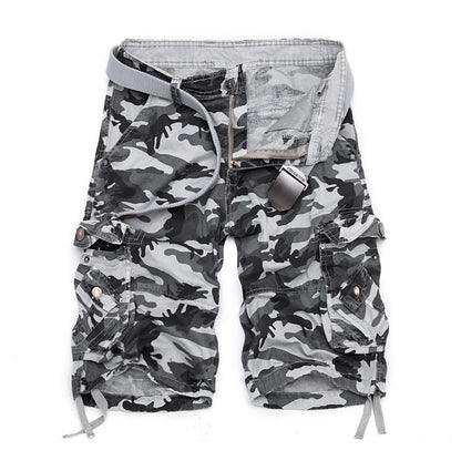 Mens Cotton Camouflage Army Military Cargo Shorts with Multi Pockets-956