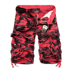Herren-Cargo-Shorts aus Baumwolle mit Camouflage-Muster und mehreren Taschen-956