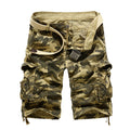 Herren-Cargo-Shorts aus Baumwolle mit Camouflage-Muster und mehreren Taschen-956