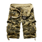 Herren-Cargo-Shorts aus Baumwolle mit Camouflage-Muster und mehreren Taschen-956