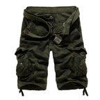 Herren-Cargo-Shorts aus Baumwolle mit Camouflage-Muster und mehreren Taschen-956