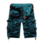 Herren-Cargo-Shorts aus Baumwolle mit Camouflage-Muster und mehreren Taschen-956