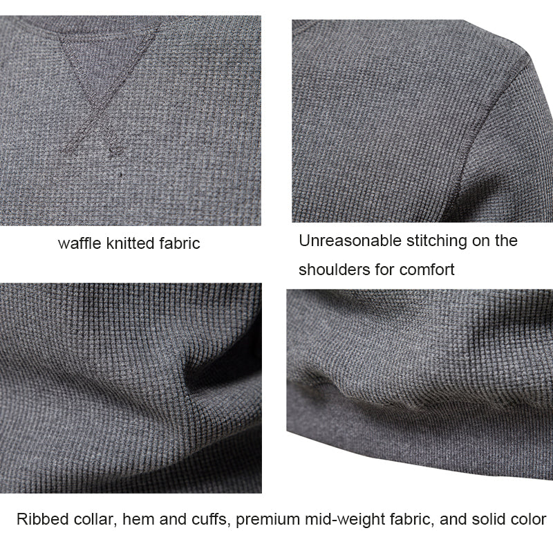 Herren Casual Slim Fit Basic Strick Thermo Rundhals Pullover-98505