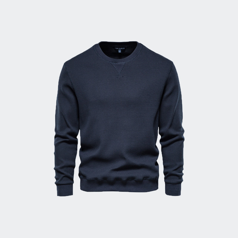 Herren Casual Slim Fit Basic Strick Thermo Rundhals Pullover-98505