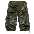 Herren-Cargo-Shorts mit Leopardenmuster und Camouflage-Muster, entspannte Passform, mehrere Taschen – 2292