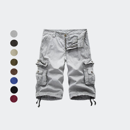 Short cargo polyvalent en sergé multi-poches pour homme - A082