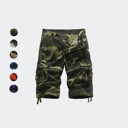 Short cargo camouflage coupe décontractée en coton pour homme - A083