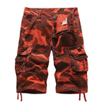 Herren Cargo-Shorts aus Baumwolle mit entspannter Passform, Camouflage-Muster, A083