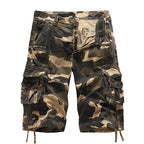 Herren Cargo-Shorts aus Baumwolle mit entspannter Passform, Camouflage-Muster, A083
