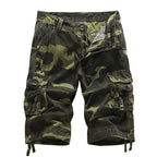 Herren Cargo-Shorts aus Baumwolle mit entspannter Passform, Camouflage-Muster, A083