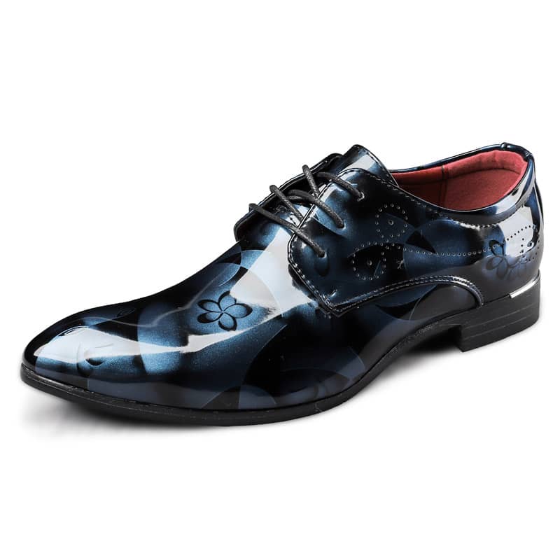 Chaussures Richelieu Oxford à imprimé floral pour hommes | Bottes de fête et de mariage | 9811