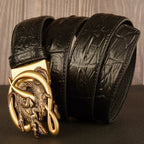 Herrengürtel aus echtem Leder mit automatischer Schnalle aus Legierung | TEY02