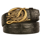 Herrengürtel aus echtem Leder mit automatischer Schnalle aus Legierung | TEY02