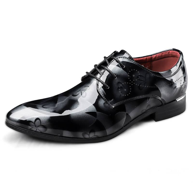 Chaussures Richelieu Oxford à imprimé floral pour hommes | Bottes de fête et de mariage | 9811