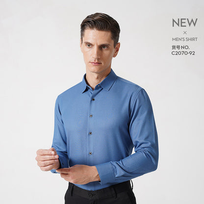 Chemise habillée pour homme de qualité supérieure, coupe standard, col flexible, en coton uni | C2070