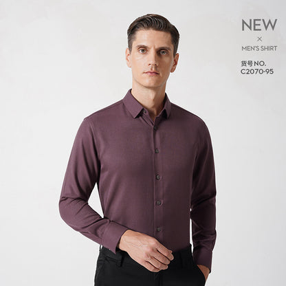 Chemise habillée pour homme de qualité supérieure, coupe standard, col flexible, en coton uni | C2070