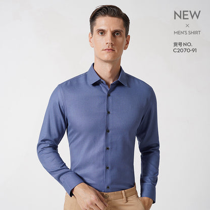 Chemise habillée pour homme de qualité supérieure, coupe standard, col flexible, en coton uni | C2070