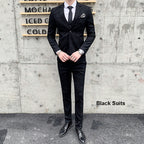 3-teiliger Slim Fit-Anzug für Herren mit Karomuster, formeller Business-Smoking, Blazer + Weste + Hose | 812