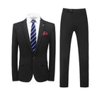 Hochwertiger 3-teiliger Herrenanzug Slim Fit mit einem Knopf, elegantes Kleid | SJT218