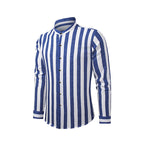 Lässige Langarm-Button-Down-Hemden für Herren mit Streifen | MC255371