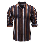 Lässige Langarm-Button-Down-Hemden für Herren mit Streifen | MC255371