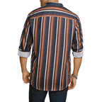 Lässige Langarm-Button-Down-Hemden für Herren mit Streifen | MC255371