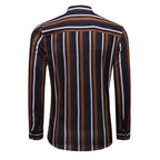 Lässige Langarm-Button-Down-Hemden für Herren mit Streifen | MC255371