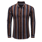 Lässige Langarm-Button-Down-Hemden für Herren mit Streifen | MC255371