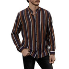 Lässige Langarm-Button-Down-Hemden für Herren mit Streifen | MC255371